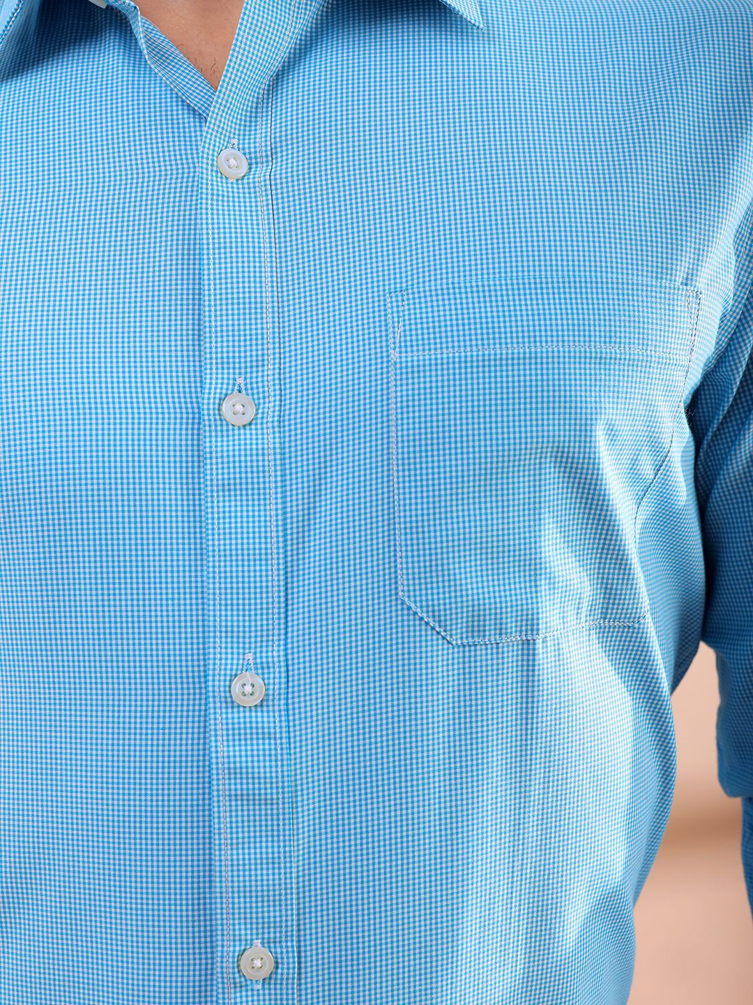 The Indian Garage Co. X Luxe Men Slim Fit Micro Checks Formal Shirt - Image 3
