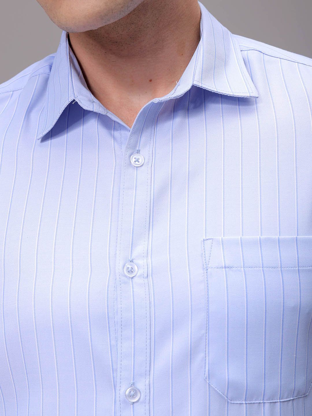 The Indian Garage Co. X Luxe Men Slim Fit Multi Stripes Opaque Striped Formal Shirt - Image 3