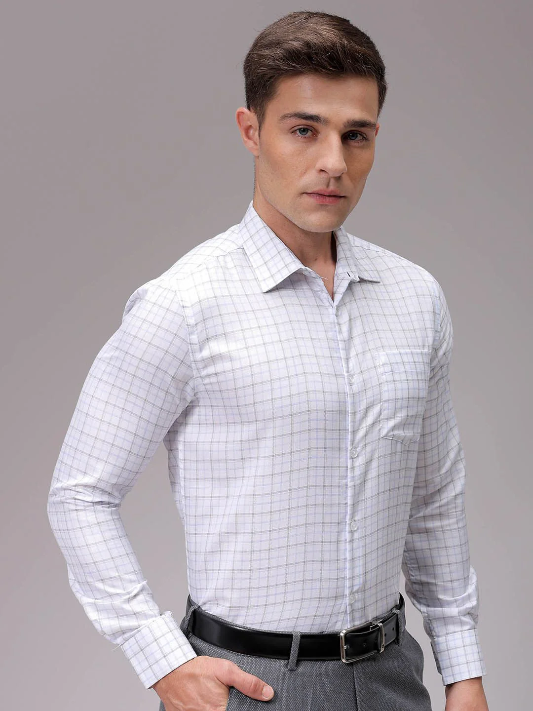 The Indian Garage Co. X Luxe Men Slim Fit Multi Stripes Opaque Striped Formal Shirt - Image 2
