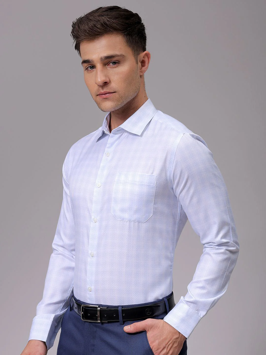 The Indian Garage Co. X Luxe Men Slim Fit Multi Stripes Opaque Striped Formal Shirt - Image 2