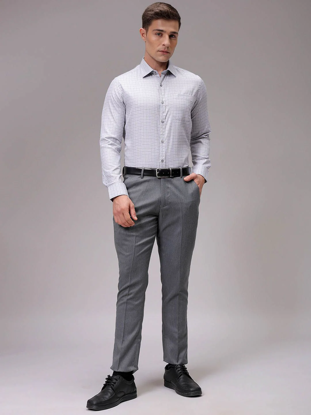 The Indian Garage Co. X Luxe Men Slim Fit Opaque Checked Formal Shirt - Image 6