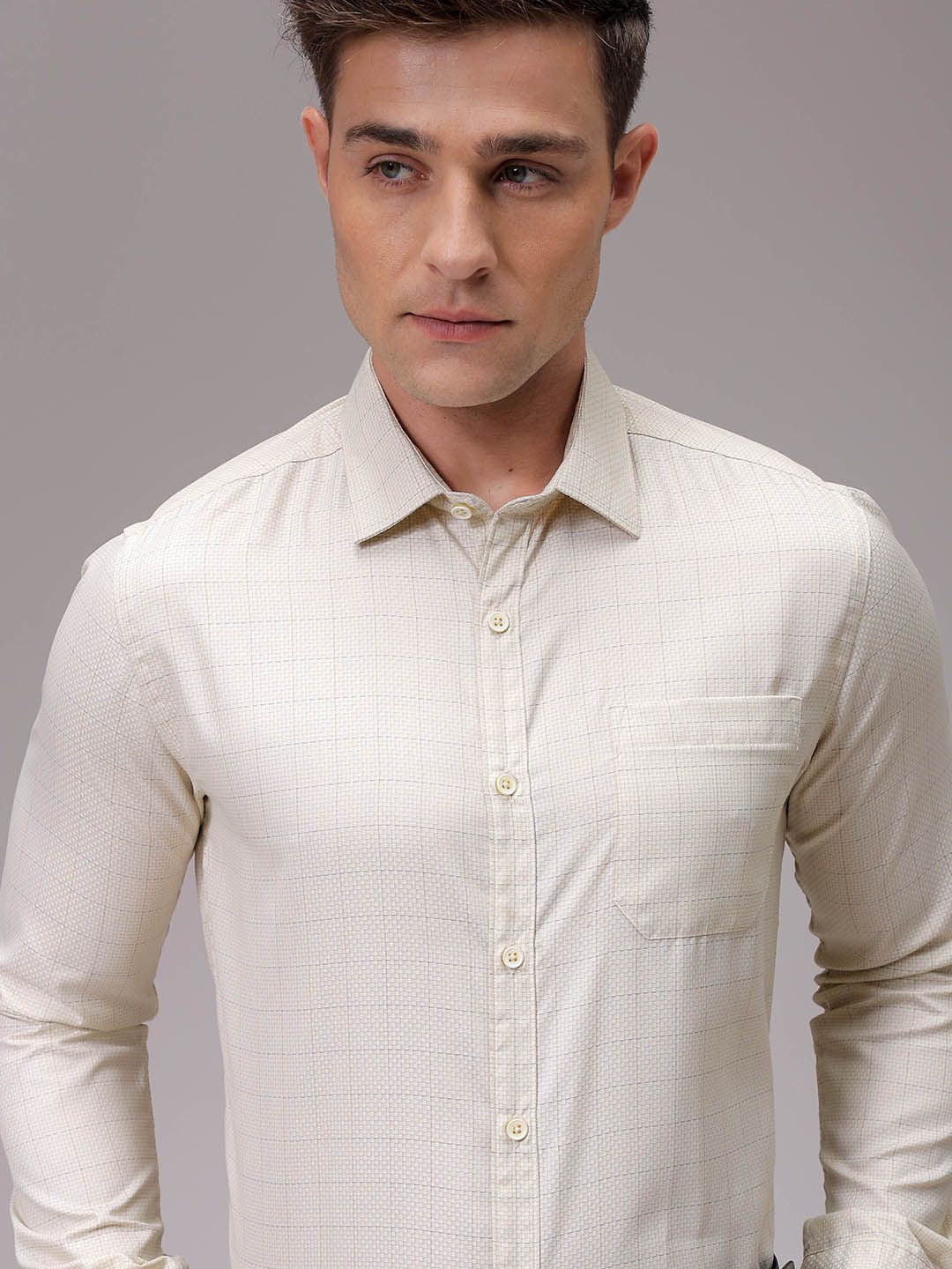 The Indian Garage Co. X Luxe Men Slim Fit Opaque Checked Formal Shirt - Image 7