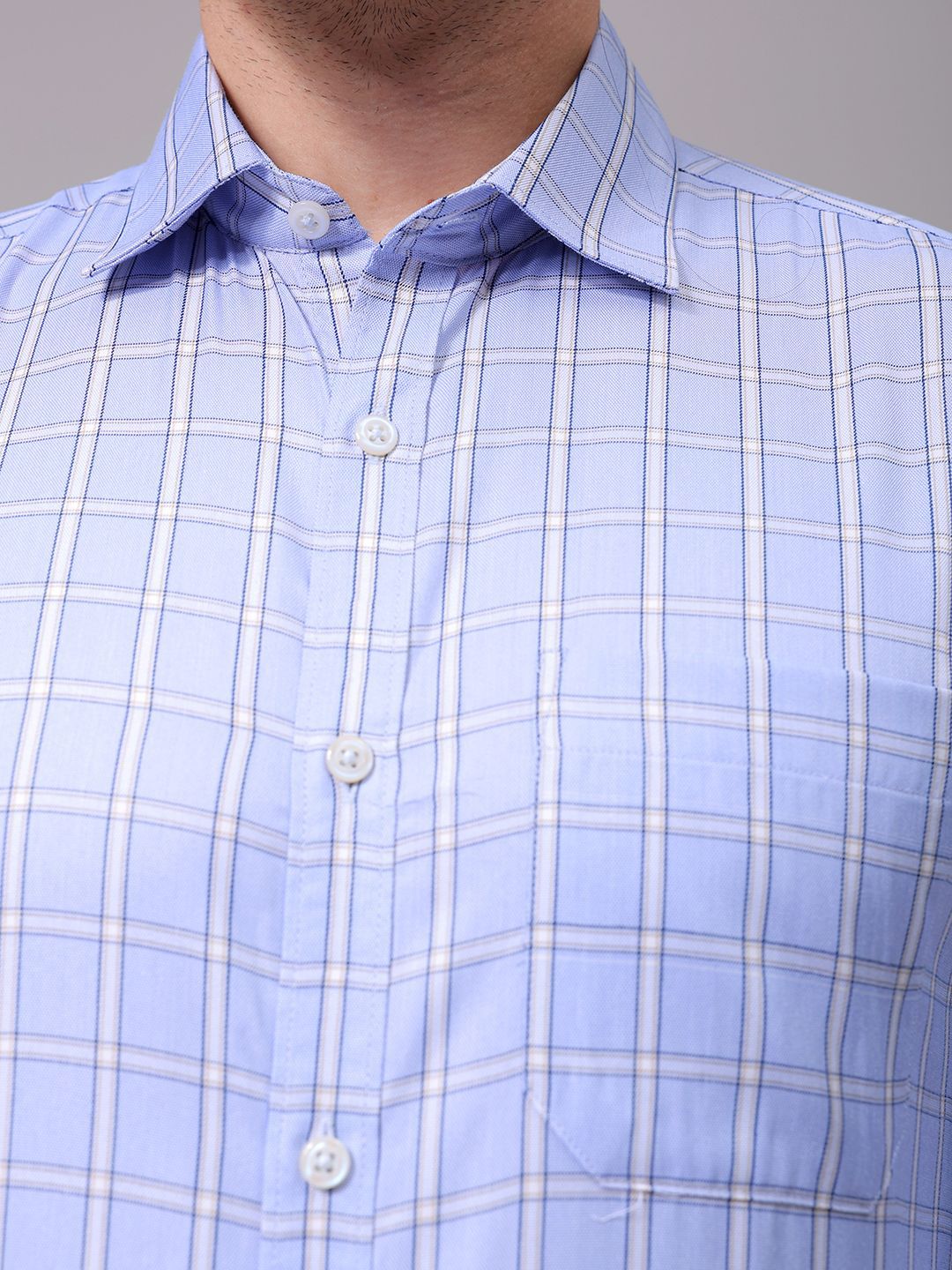 The Indian Garage Co. X Luxe Men Slim Fit Opaque Checked Formal Shirt - Image 3