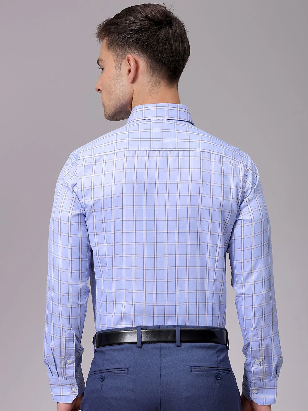 The Indian Garage Co. X Luxe Men Slim Fit Opaque Checked Formal Shirt - Image 4