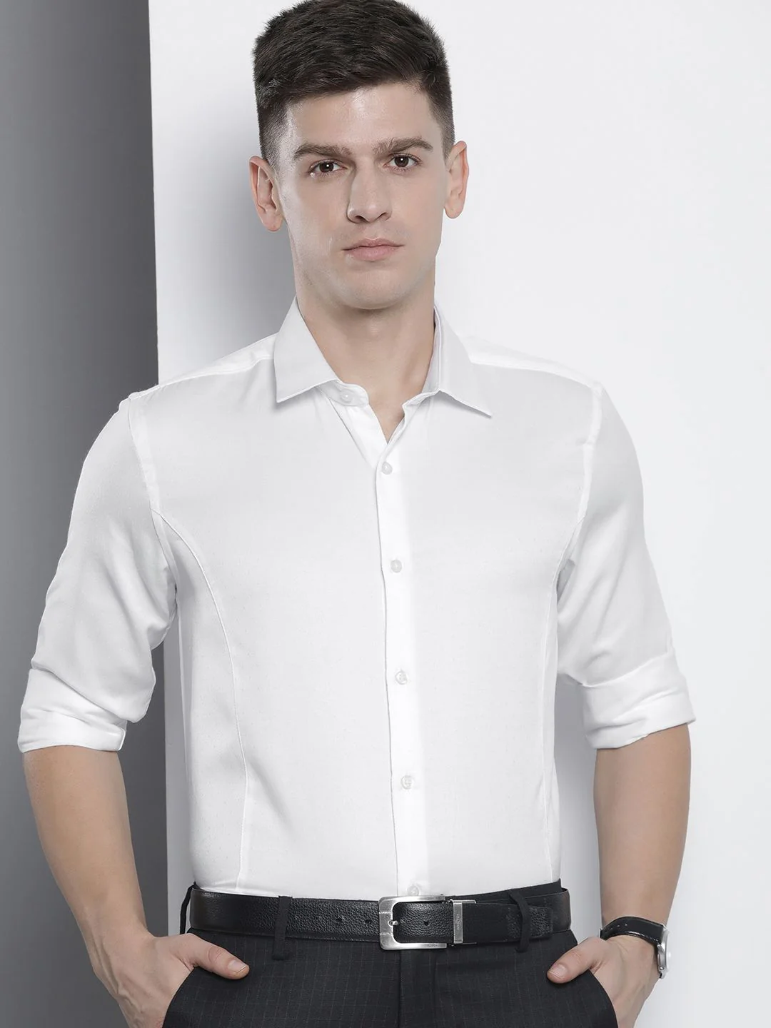 The Indian Garage Co. X Luxe Men Slim Fit Opaque Formal Shirt - Image 5