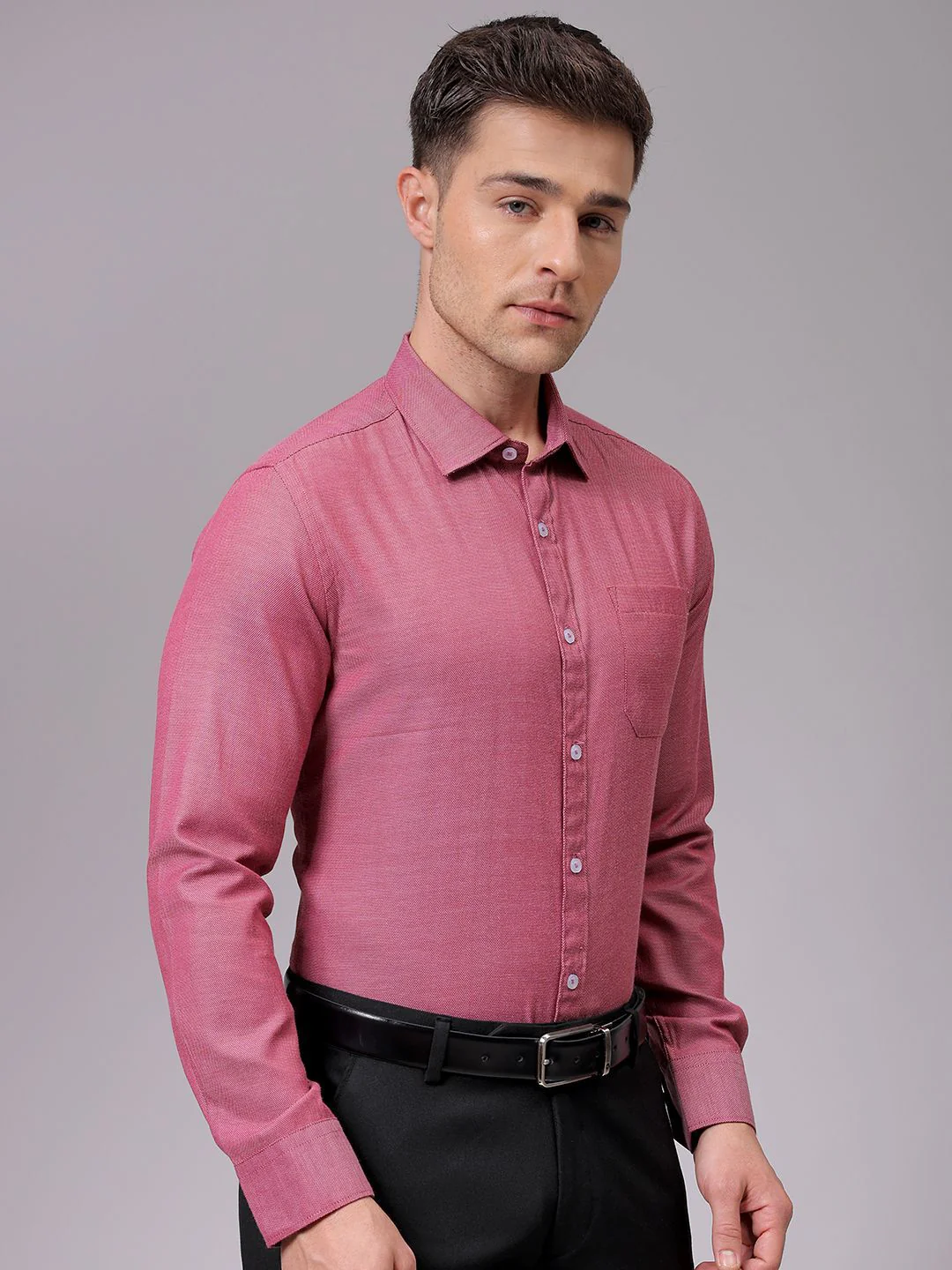 The Indian Garage Co. X Luxe Men Slim Fit Opaque Formal Shirt - Image 5