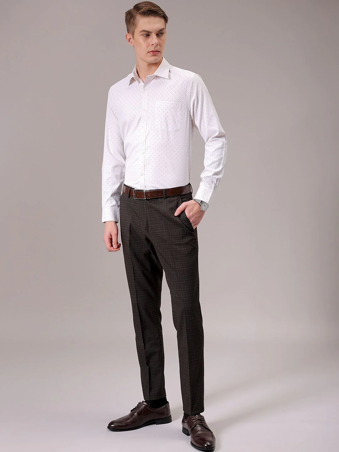 The Indian Garage Co. X Luxe Men Slim Fit Opaque Printed Formal Shirt - Image 4
