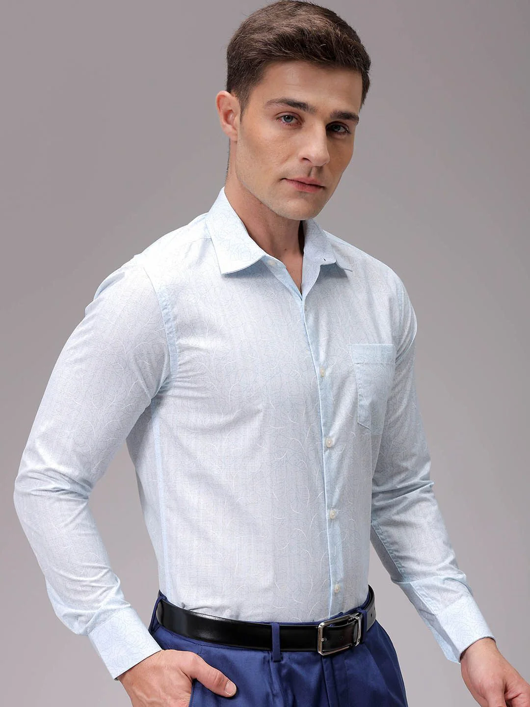 The Indian Garage Co. X Luxe Men Slim Fit Opaque Printed Formal Shirt - Image 2