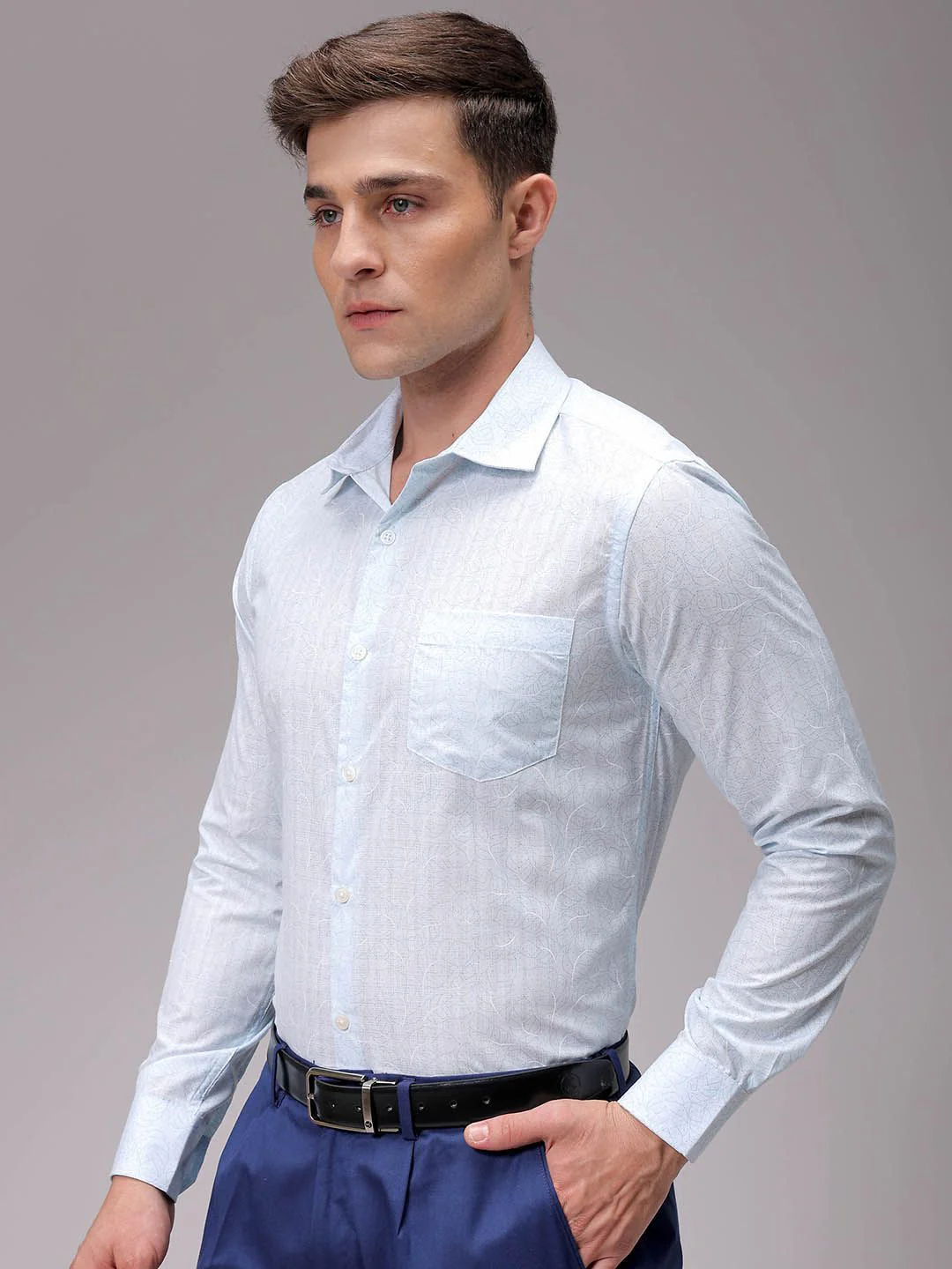 The Indian Garage Co. X Luxe Men Slim Fit Opaque Printed Formal Shirt - Image 5