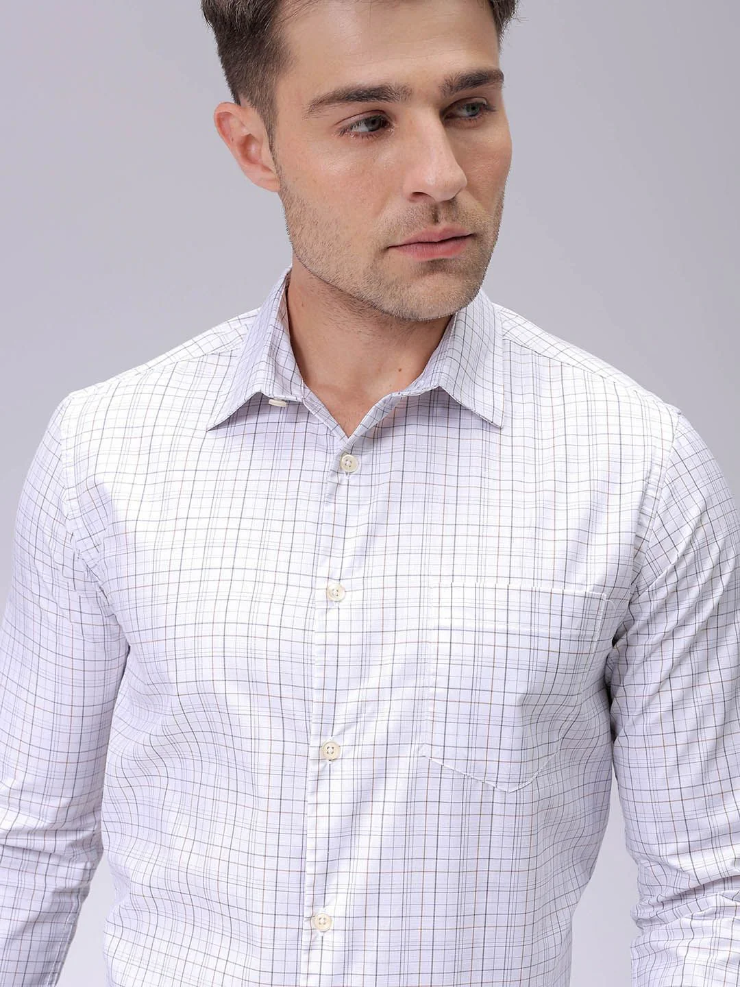 The Indian Garage Co. X Luxe Men Spread Collar Checked Cotton Slim Fit Formal Shirt