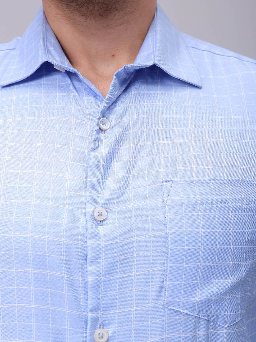 The Indian Garage Co. X Luxe Men Spread Collar Checked Cotton Slim Fit Formal Shirt - Image 3