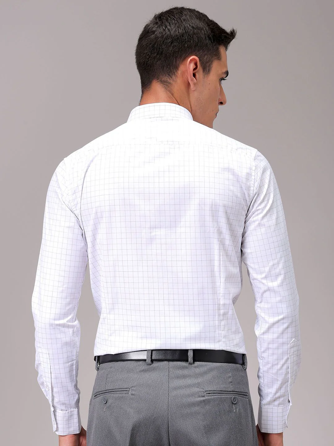 The Indian Garage Co. X Luxe Men Spread Collar Checked Slim Fit Formal Shirt - Image 4