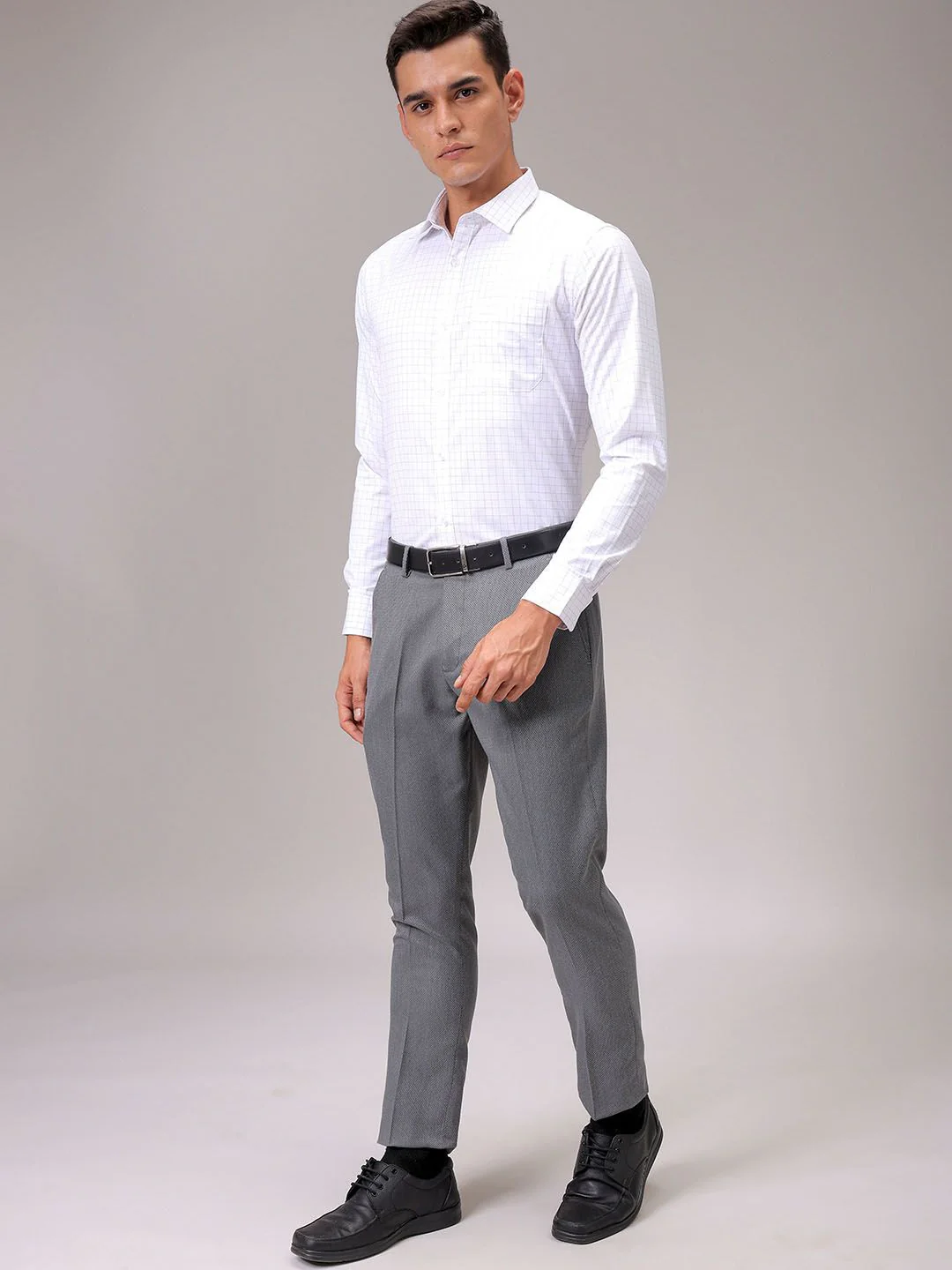 The Indian Garage Co. X Luxe Men Spread Collar Checked Slim Fit Formal Shirt - Image 6