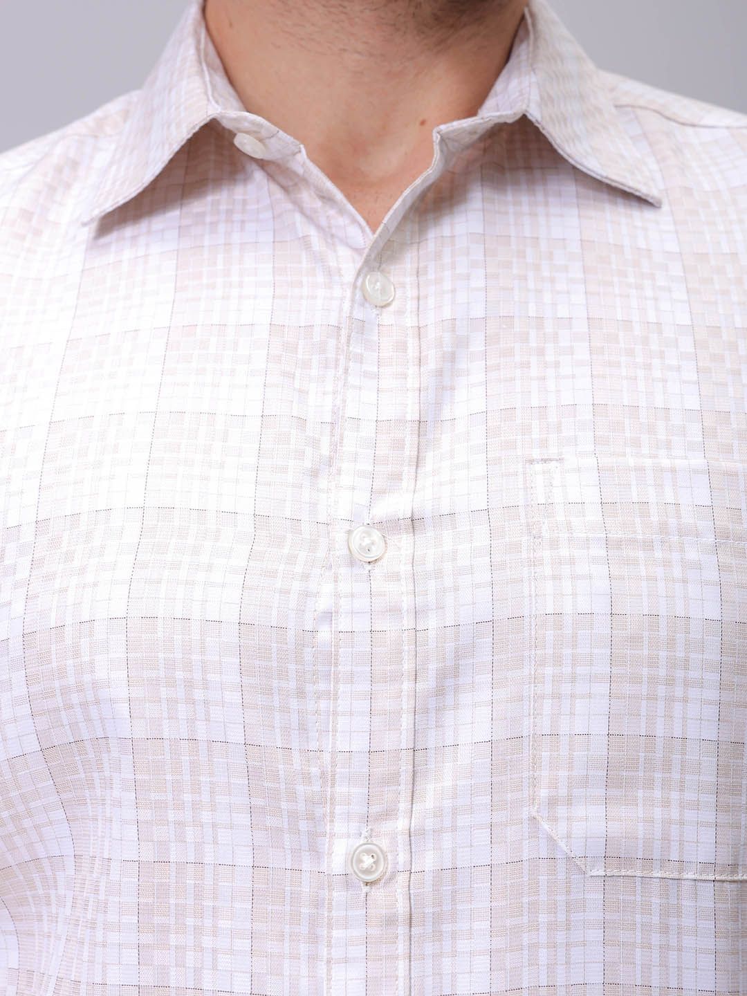 The Indian Garage Co. X Luxe Men Spread Collar Checked Slim Fit Formal Shirt - Image 3