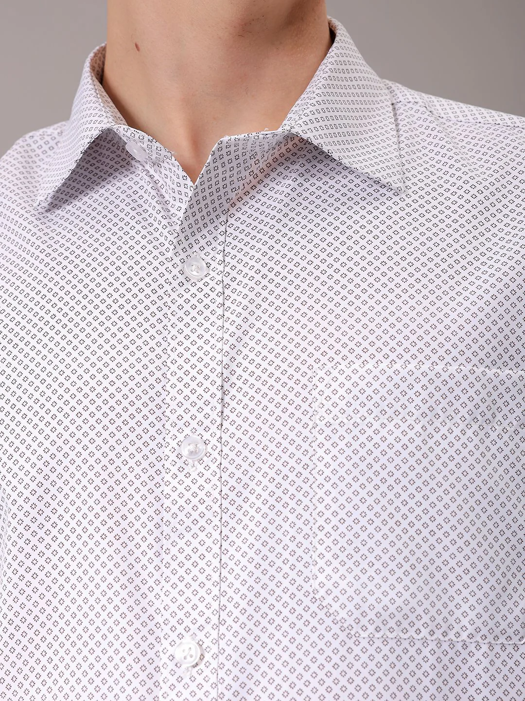 The Indian Garage Co. X Luxe Men Spread Collar Micro Ditsy Printed Slim Fit Formal Shirt - Image 2