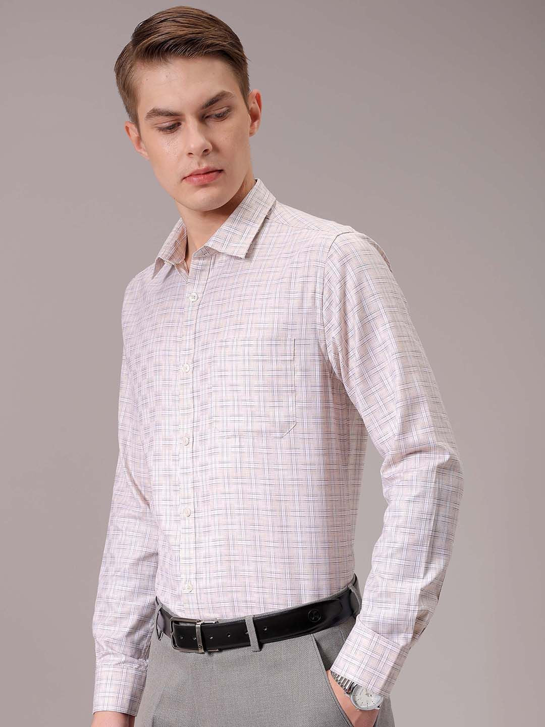 The Indian Garage Co. X Luxe Men Spread Collar Tartan Checked Slim Fit Formal Shirt - Image 2