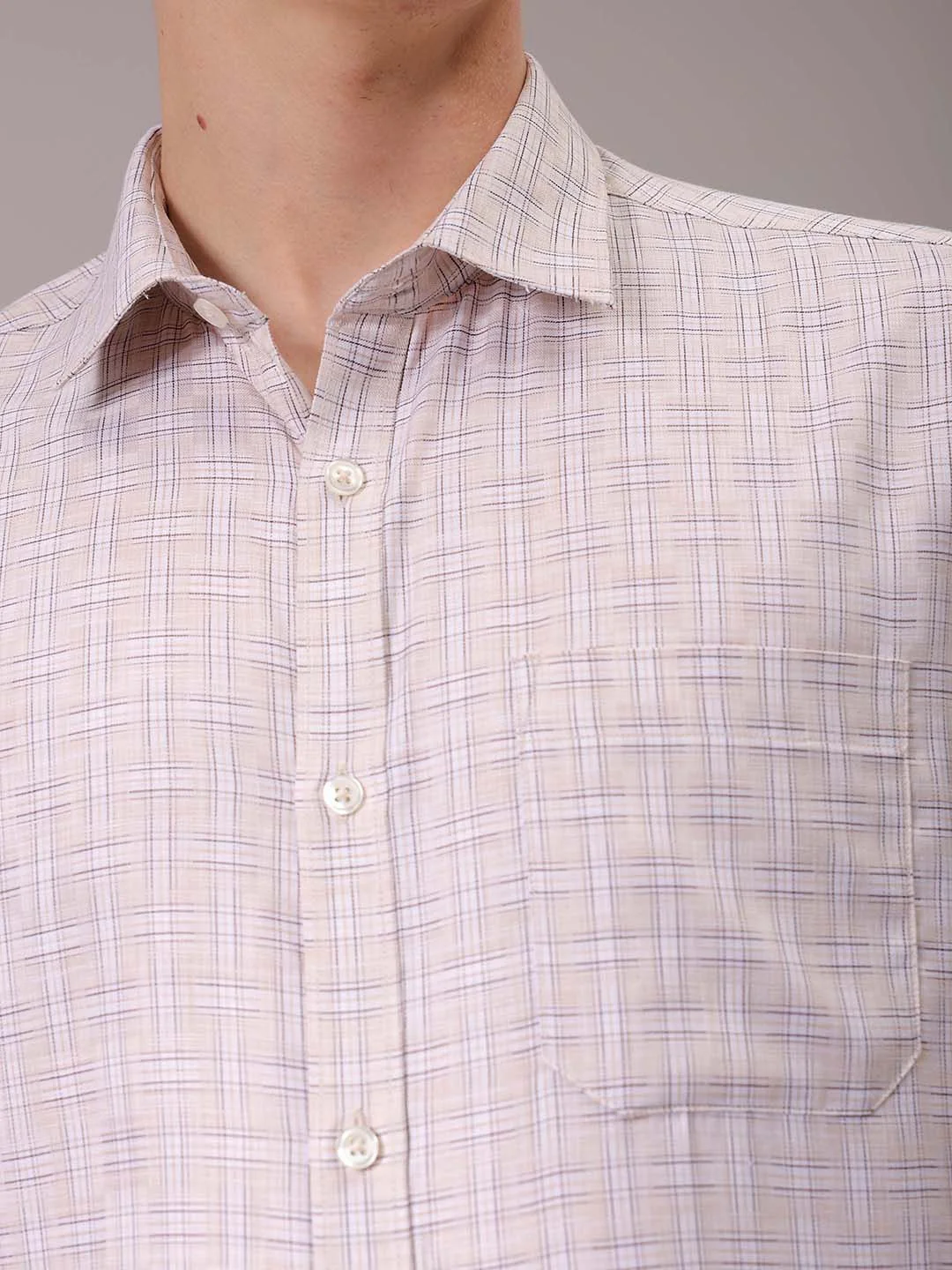 The Indian Garage Co. X Luxe Men Spread Collar Tartan Checked Slim Fit Formal Shirt - Image 3
