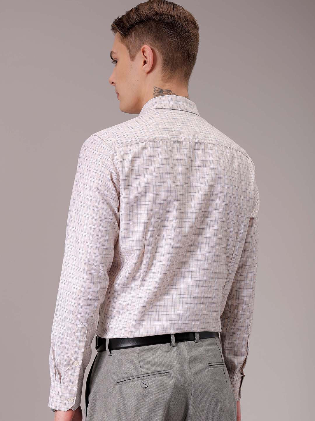 The Indian Garage Co. X Luxe Men Spread Collar Tartan Checked Slim Fit Formal Shirt - Image 5