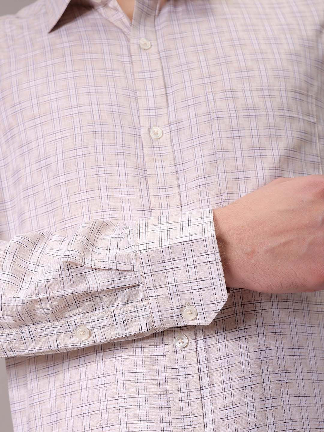 The Indian Garage Co. X Luxe Men Spread Collar Tartan Checked Slim Fit Formal Shirt - Image 6