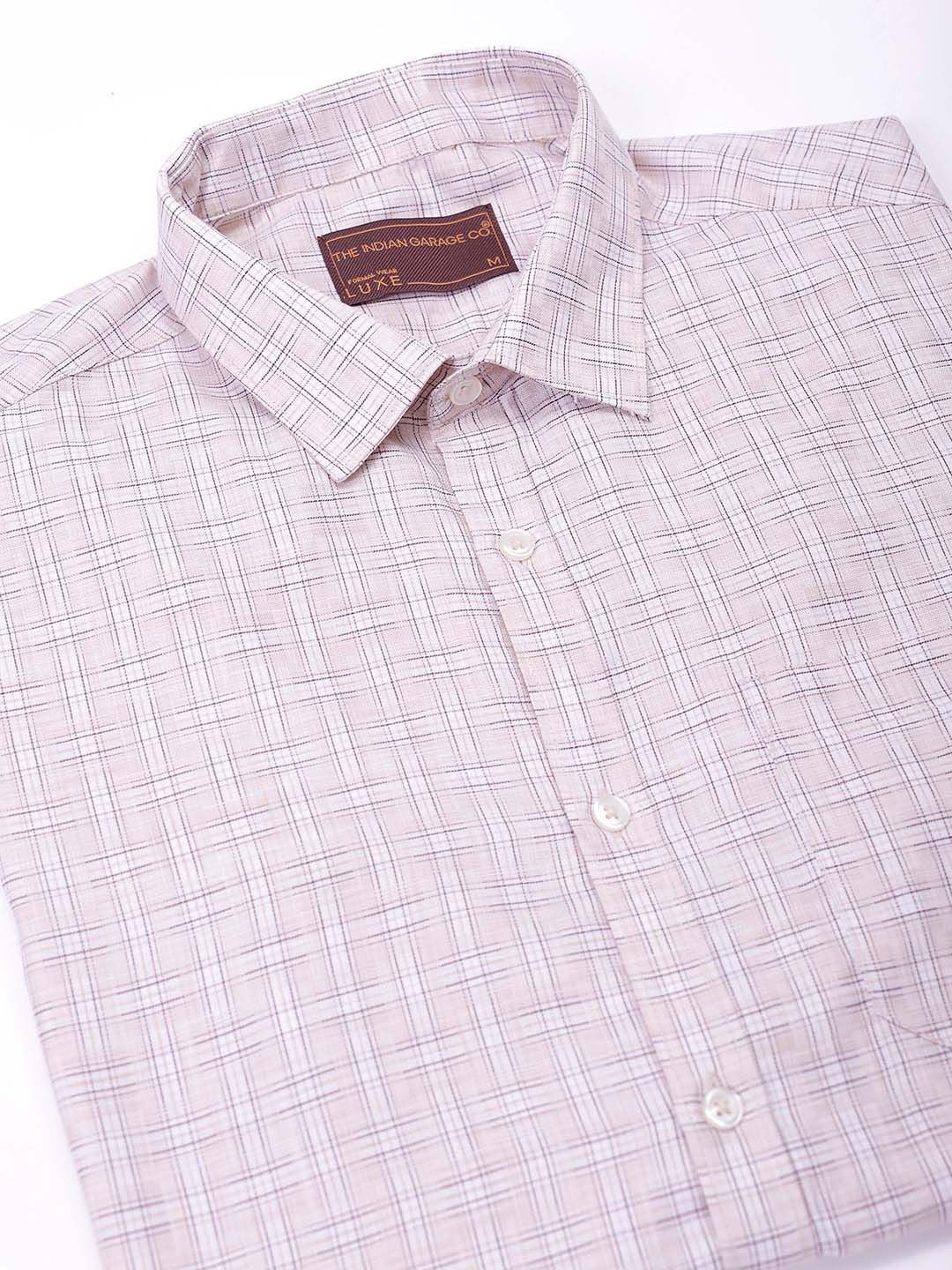 The Indian Garage Co. X Luxe Men Spread Collar Tartan Checked Slim Fit Formal Shirt - Image 7