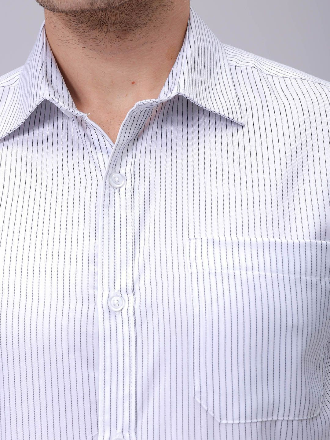 The Indian Garage Co. X Luxe Men Spread Collar Vertical Striped Slim Fit Formal Shirt - Image 3