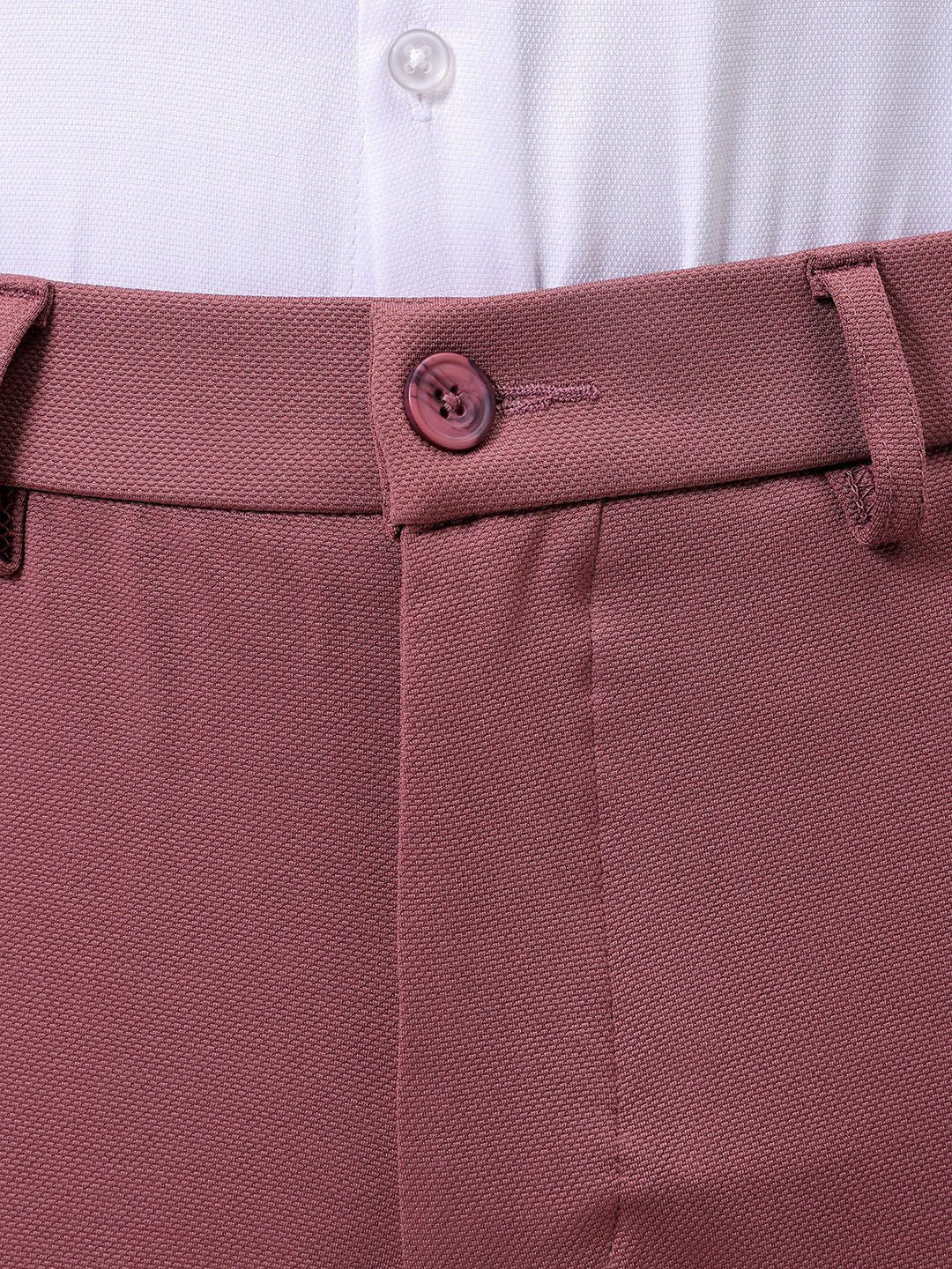 The Indian Garage Co. X Luxe Men Textured Slim Fit Chinos Trousers - Image 6