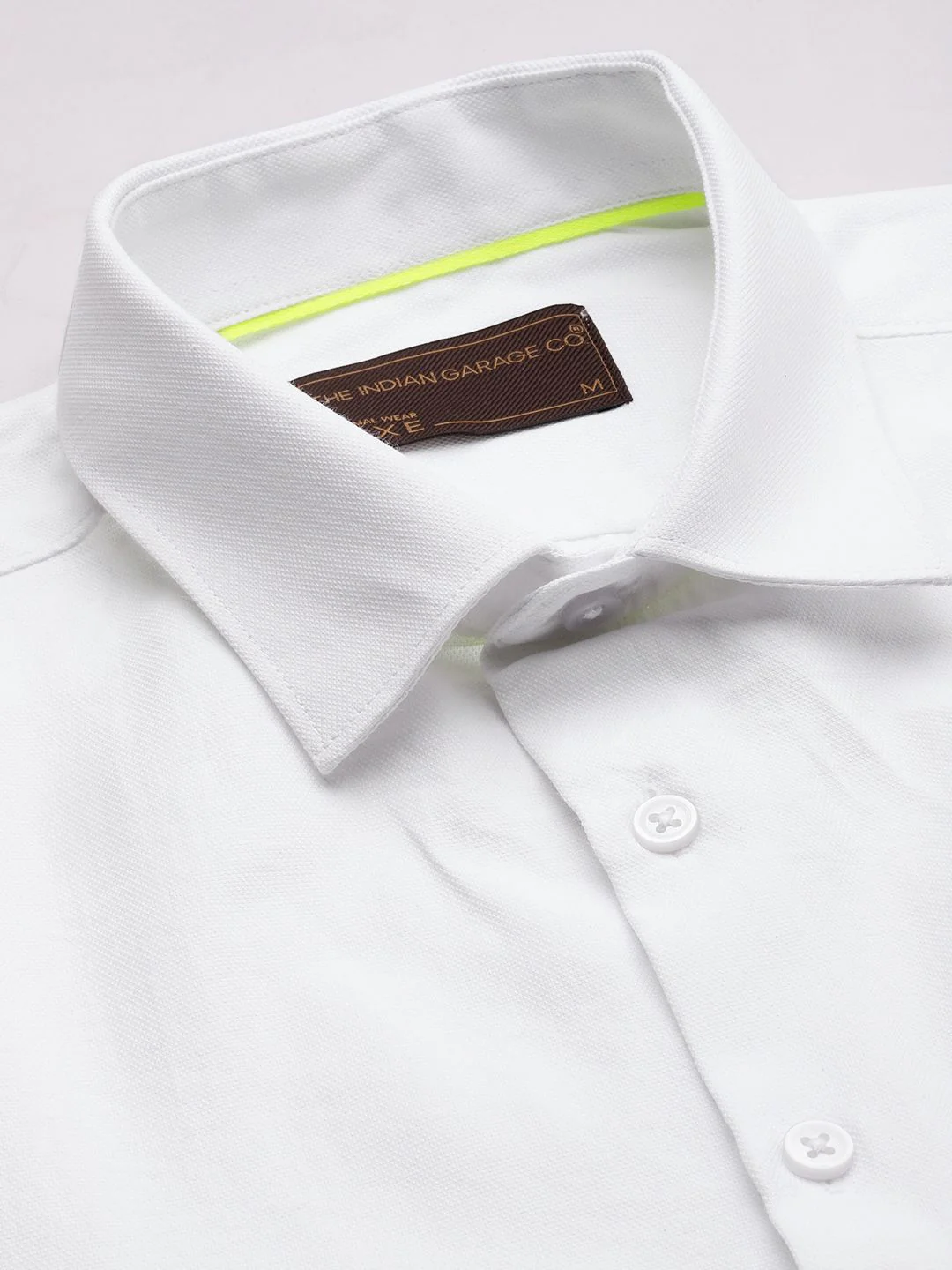 The Indian Garage Co. X Luxe Men White Slim Fit Opaque Formal Shirt - Image 2
