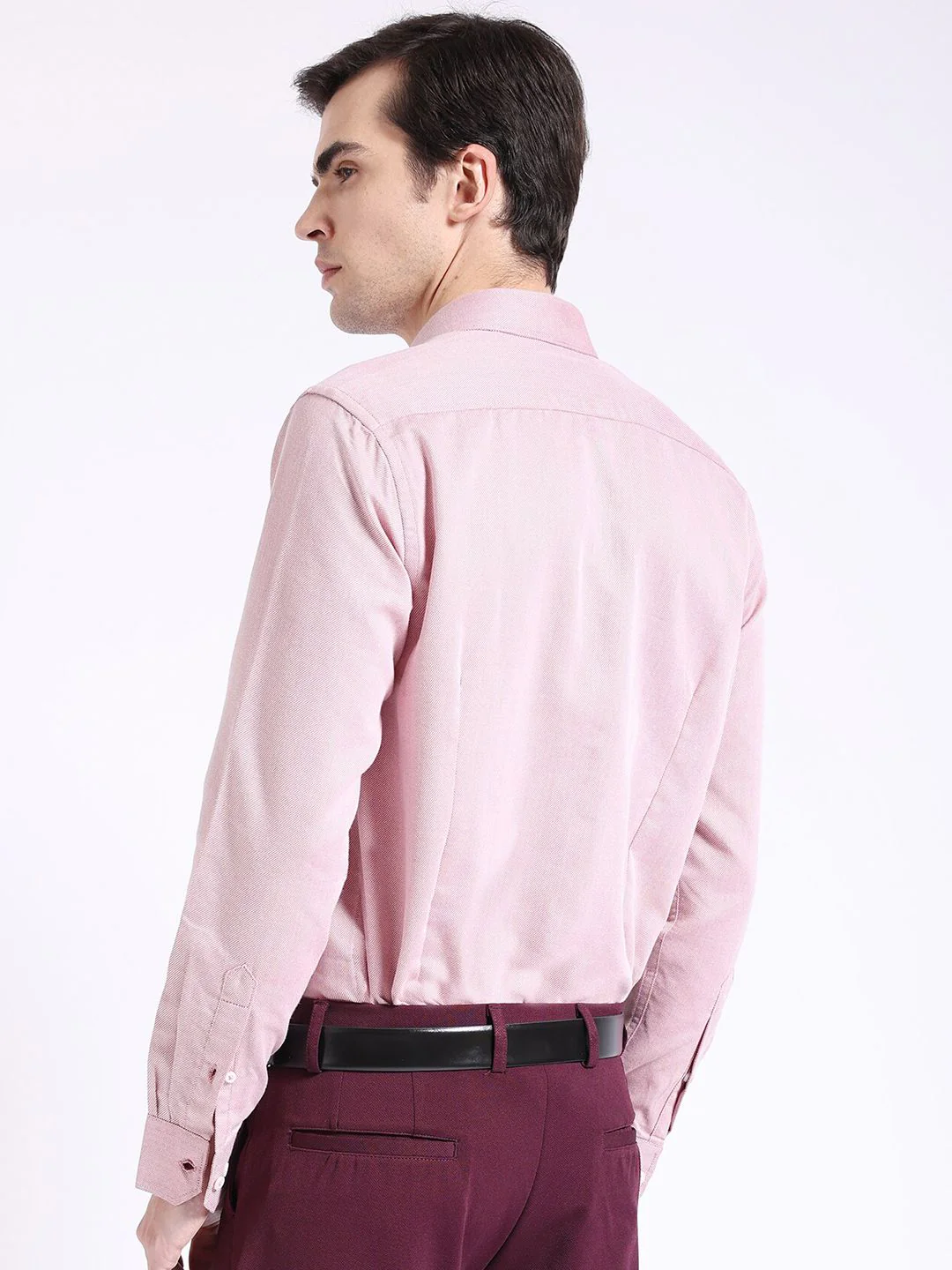 The Indian Garage Co. X Luxe Red & White Slim Fit Spread Collar Formal Shirt - Image 5