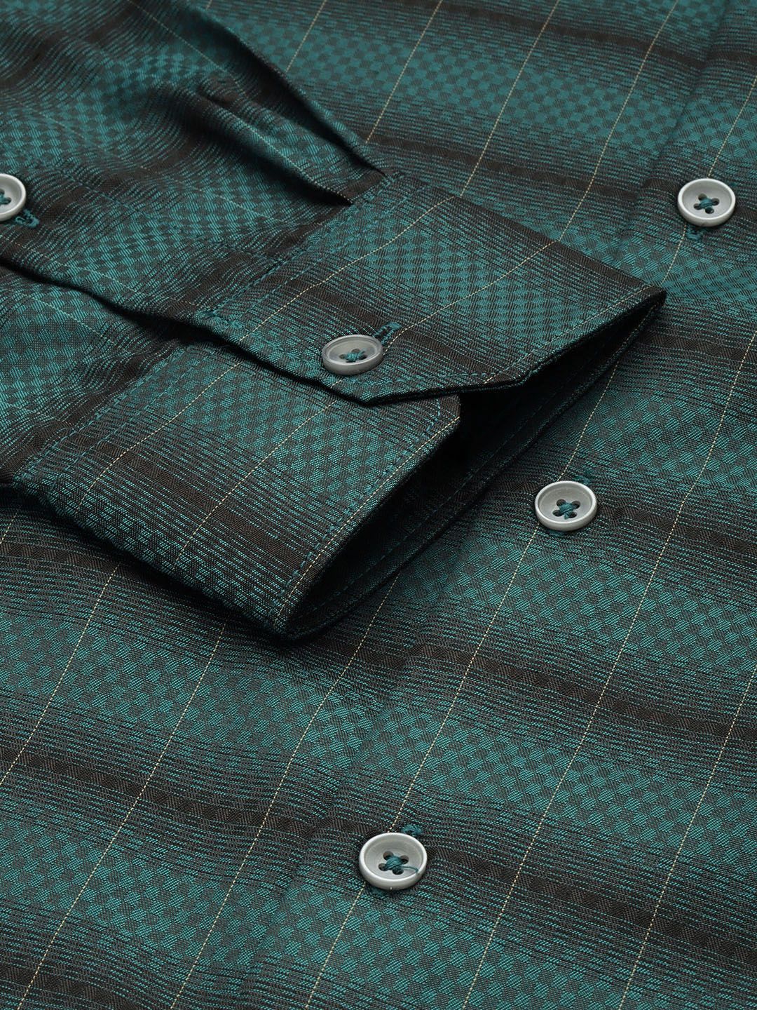 The Indian Garage Co. X Luxe Slim Fit Checked Formal Shirt - Image 3