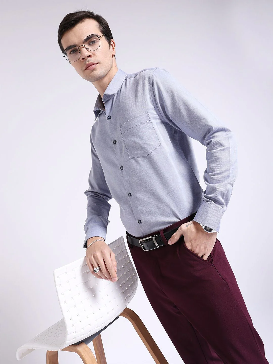 The Indian Garage Co. X Luxe Slim Fit Classic Formal Shirt - Image 4