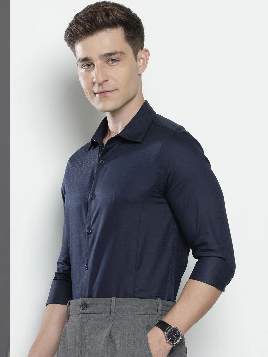 The Indian Garage Co. X Luxe Slim Fit Printed Formal Shirt - Image 5