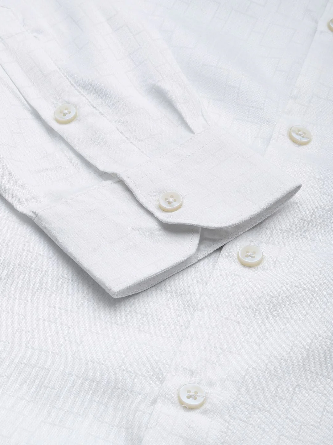 The Indian Garage Co. X Luxe Slim Fit Self Checked Formal Shirt - Image 3