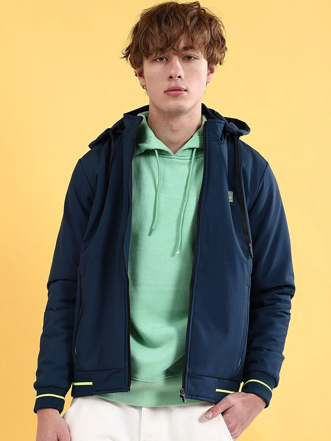 The Indian Garage Co Zip Detail Hooded Bomber Jacket - Image 4