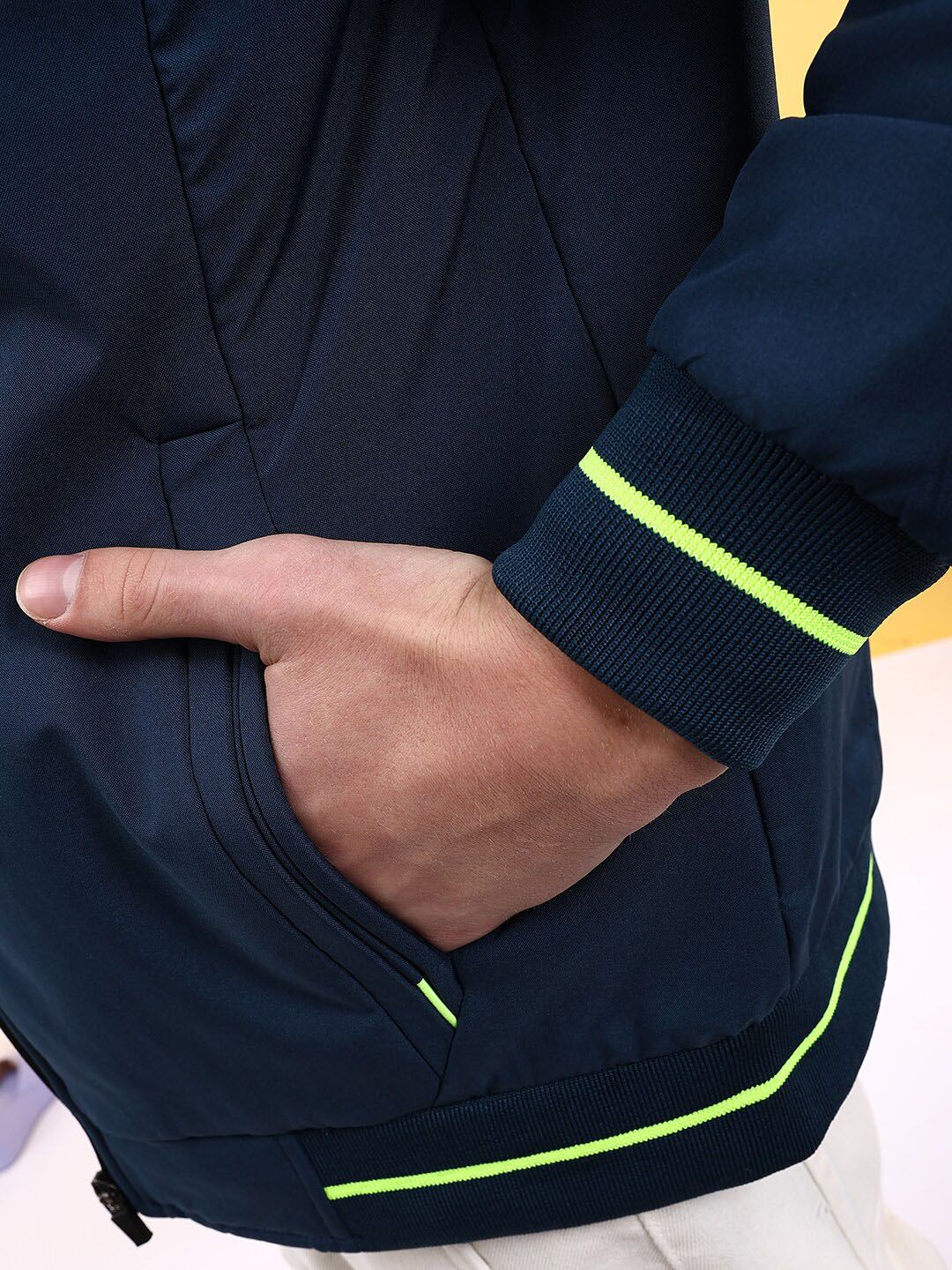 The Indian Garage Co Zip Detail Hooded Bomber Jacket - Image 7