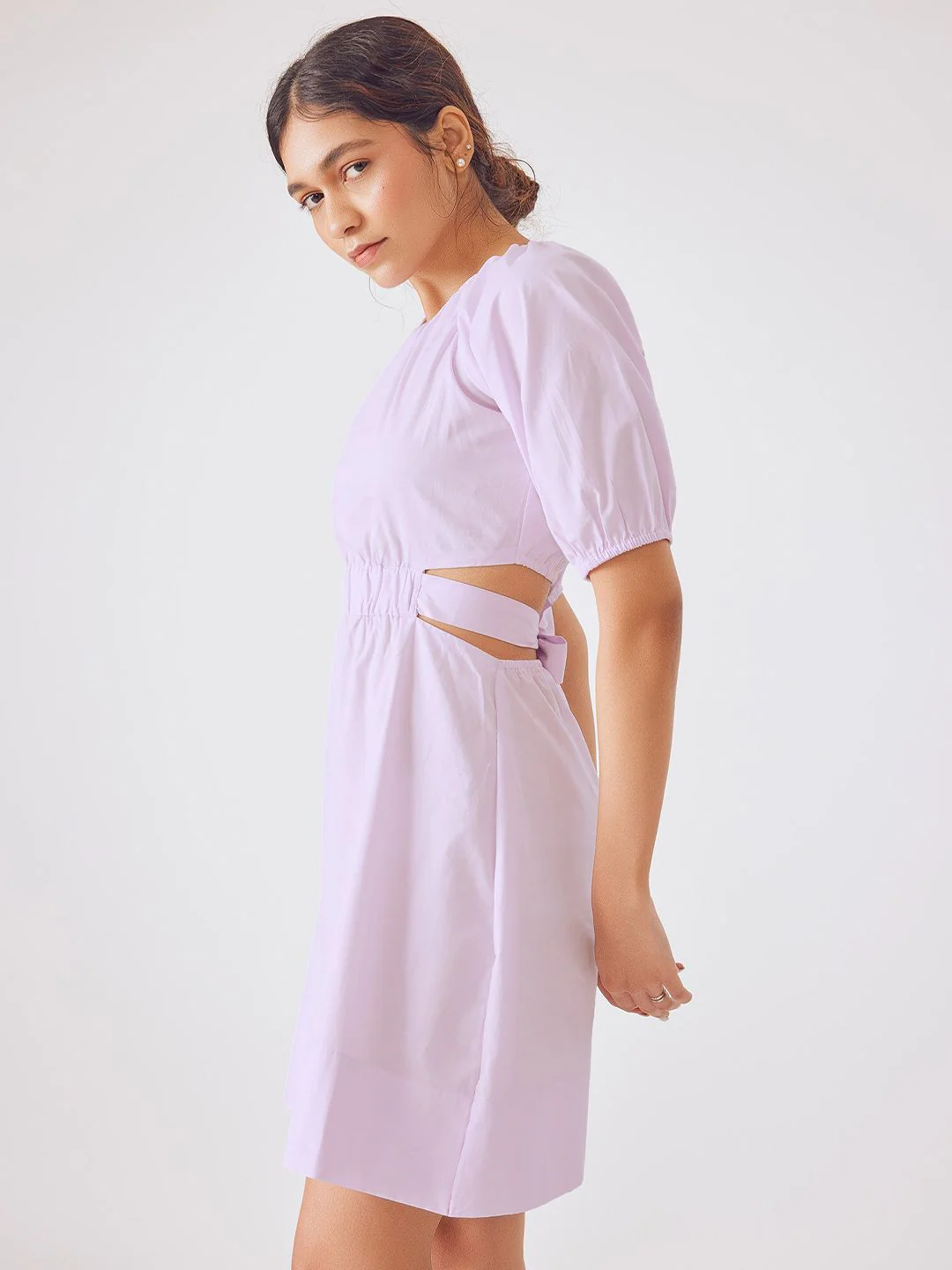 The Label Life Puff Sleeves Cut-Out Detail Dress - Image 3