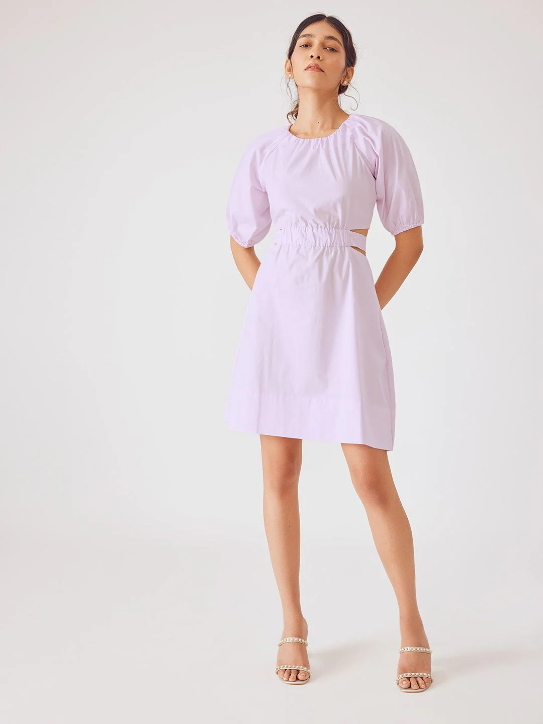 The Label Life Puff Sleeves Cut-Out Detail Dress - Image 4