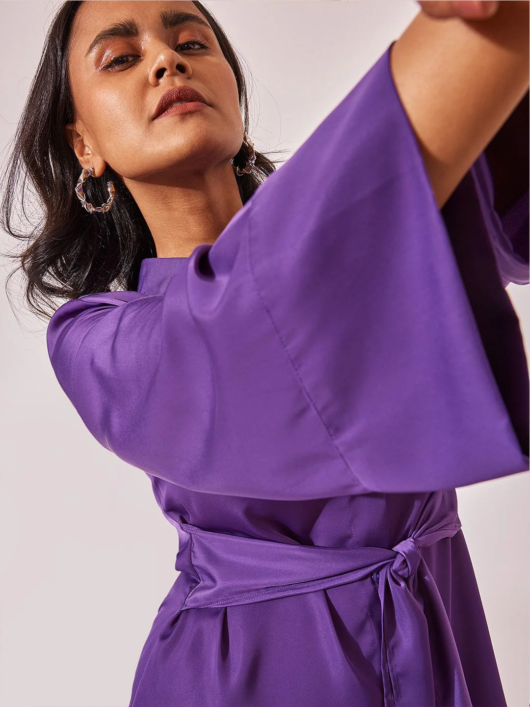 The Label Life Shirt Collar Satin Shirt Dress - Image 6