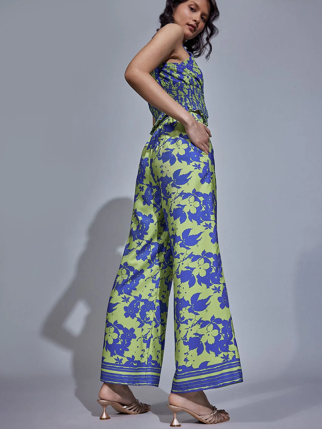 The Label Life Women Floral Printed Flared Parallel Trouser - Image 5