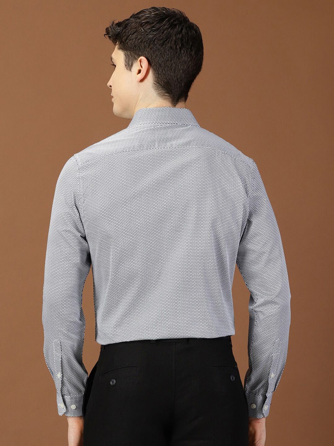 Thomas Scott Classic Slim Fit Micro Ditsy Printed Cotton Formal Shirt - Image 5
