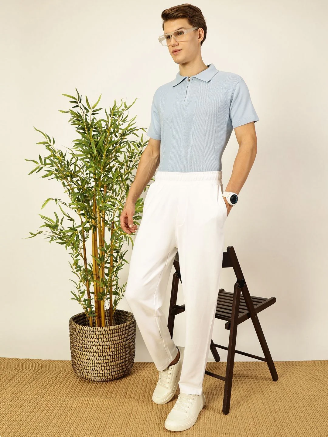 Thomas Scott Men Bio Finish Self Design Polo Collar Pure Cotton T-shirt - Image 6