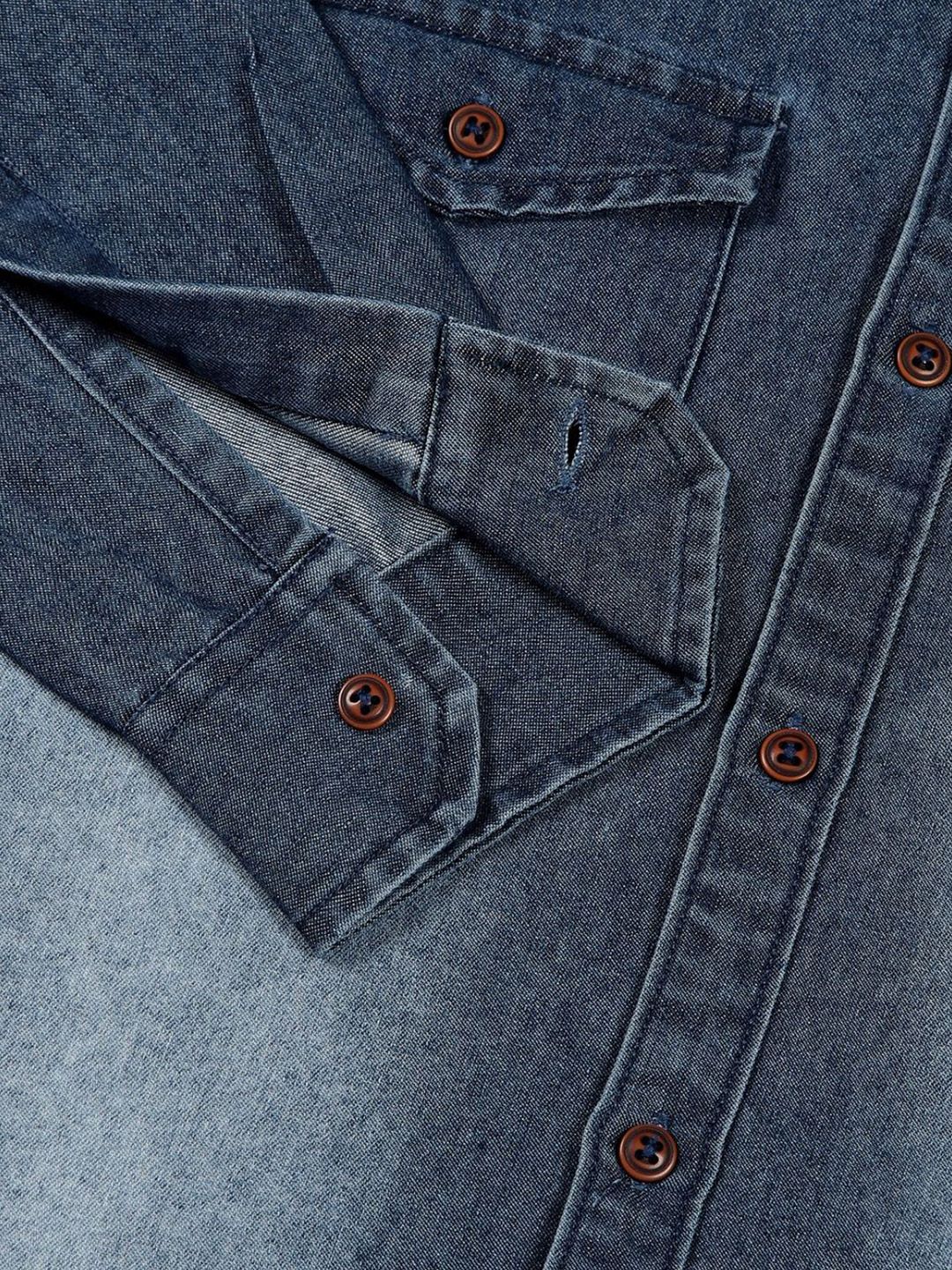 Thomas Scott Men Classic Spread Collar Faded Cotton Slim Fit Casual Shirt - Image 7