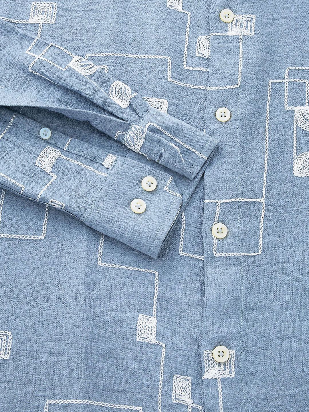 Thomas Scott Men Embroidered Regular Fit Casual Shirt - Image 7