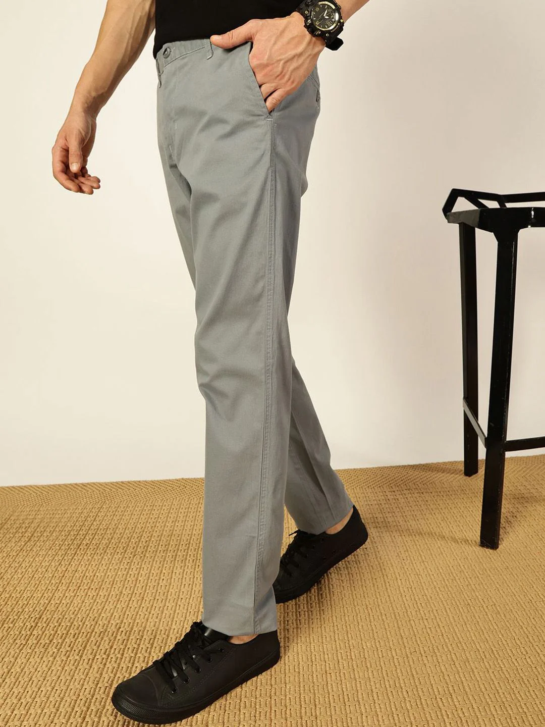 Thomas Scott Men Mid-Rise Smart Slim Fit Wrinkle Free Trousers - Image 2