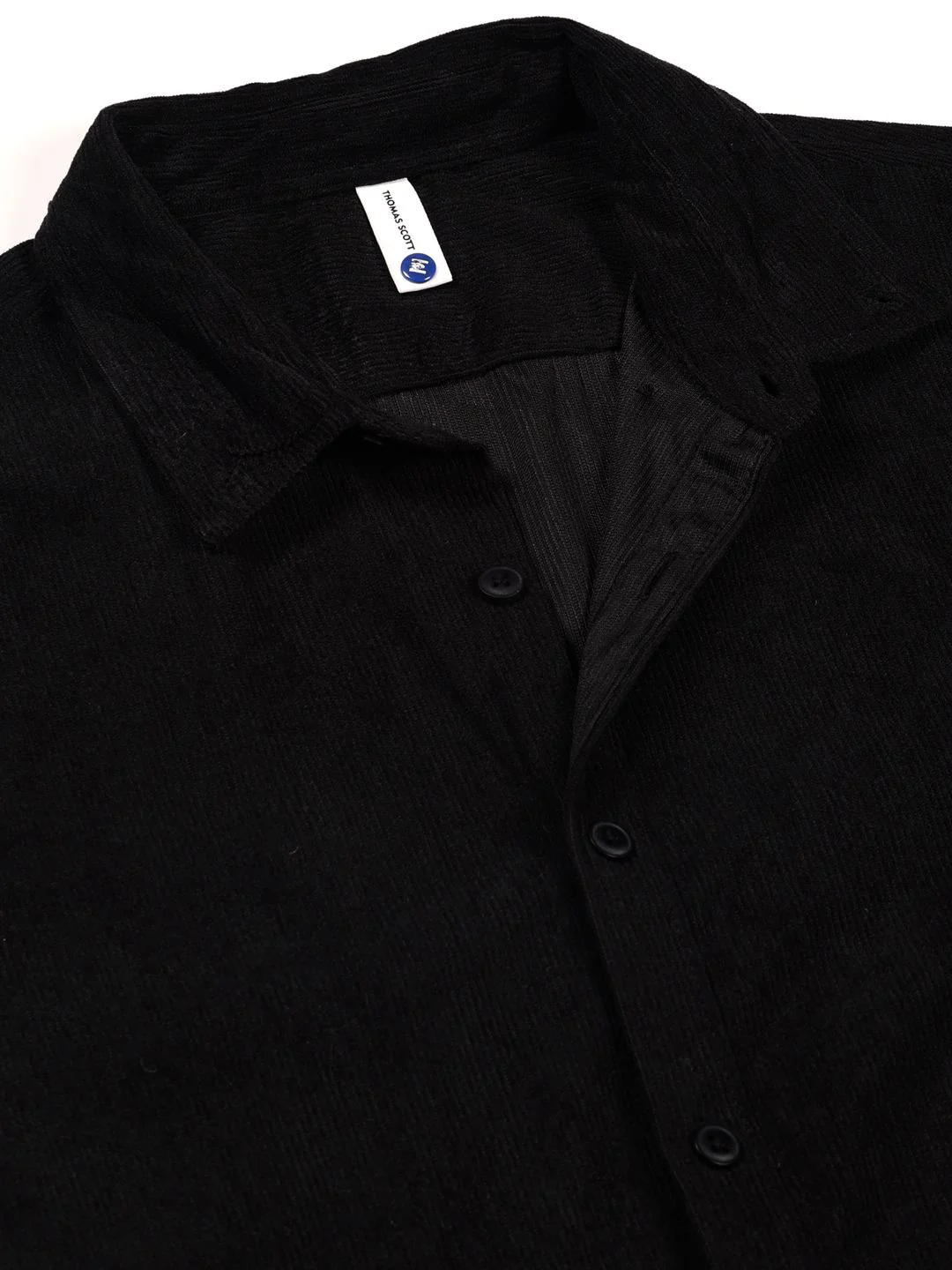 Thomas Scott Men Premium Corduroy Slim Fit Button-Down Collar Casual Shirt - Image 3