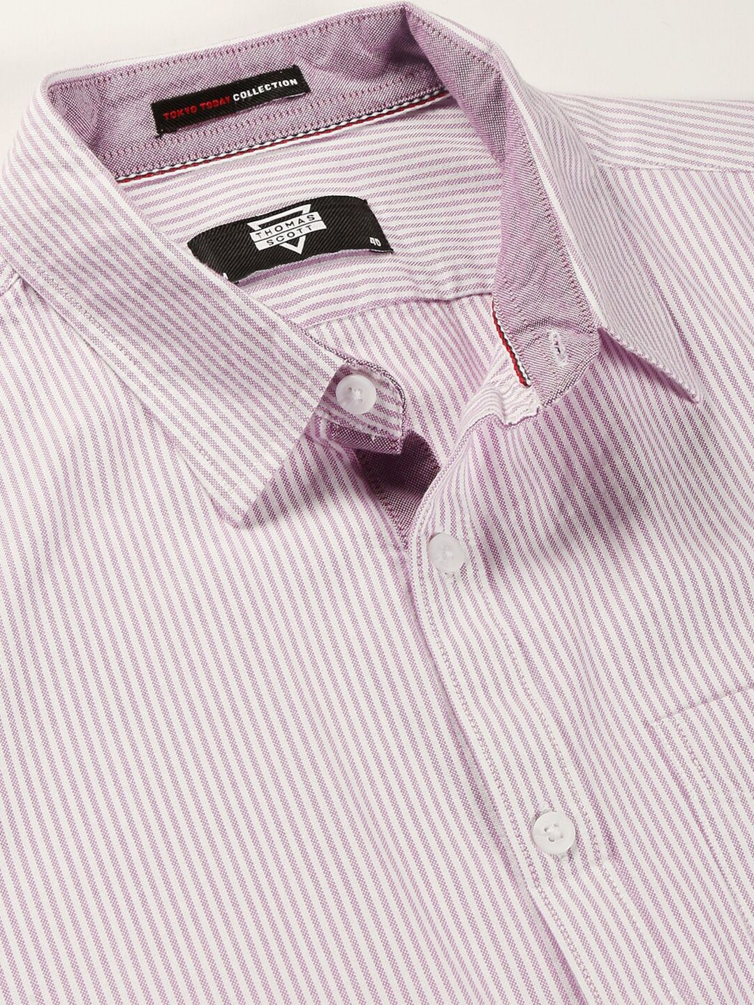 Thomas Scott Men Purple Smart Slim Fit Opaque Casual Shirt - Image 2