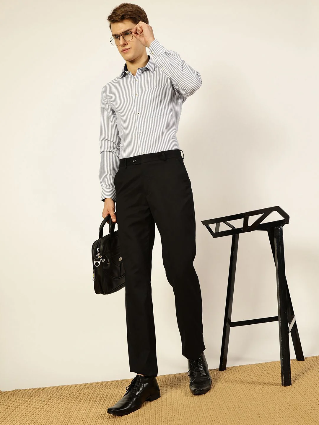 Thomas Scott Men Smart Cutaway Collar Pinstripes Striped Cotton Formal Shirt - Image 4