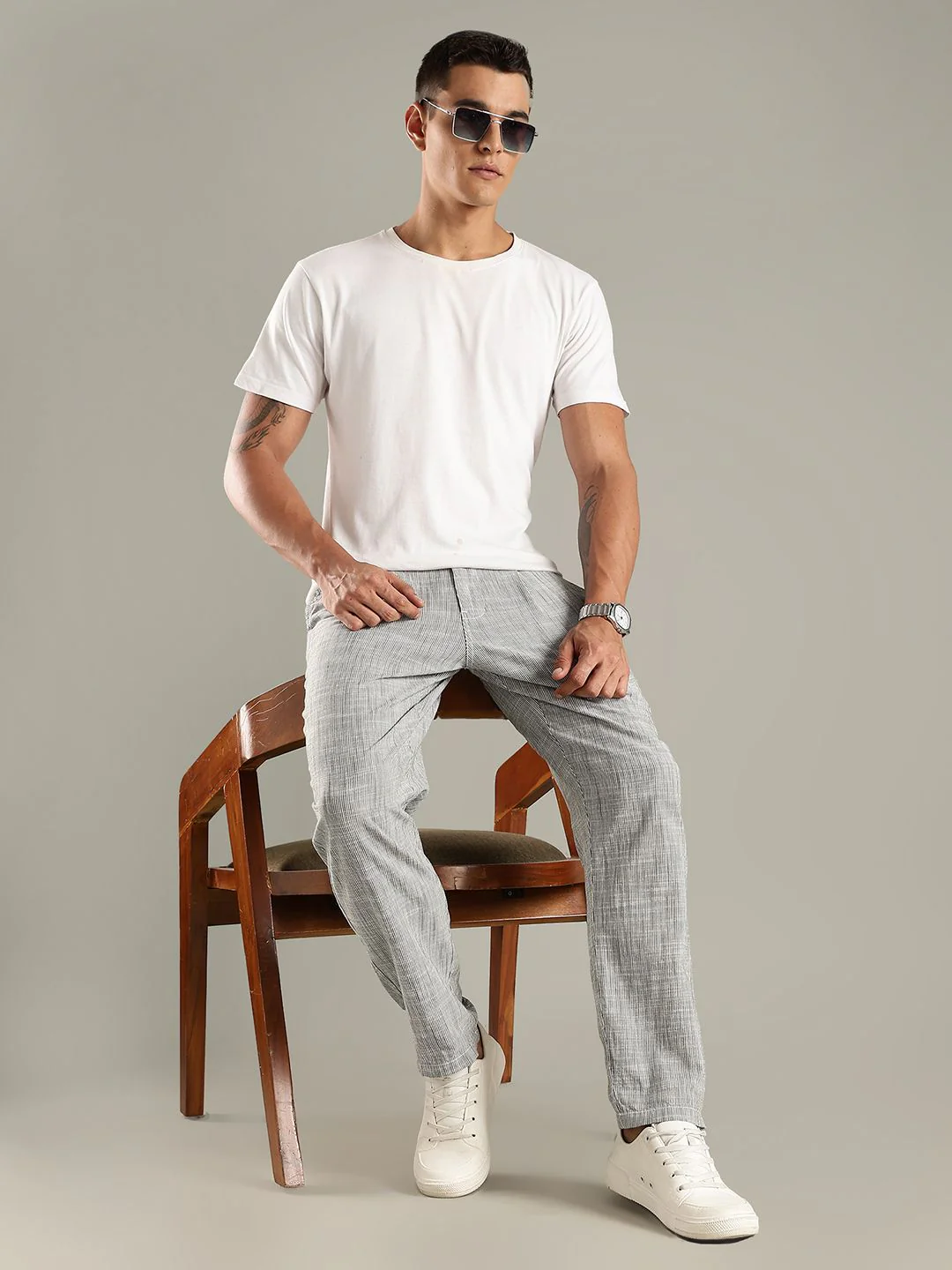 Thomas Scott Men Smart Straight Fit Pleated Linen Trouser - Image 7