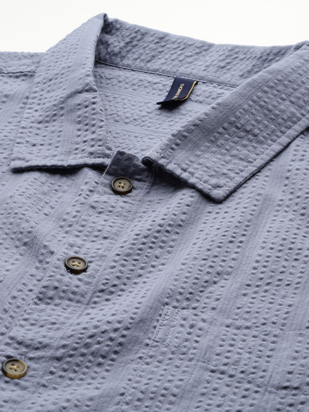 Thomas Scott Men's Plus Size Seersucker Cotton Casual Shirt - Image 2