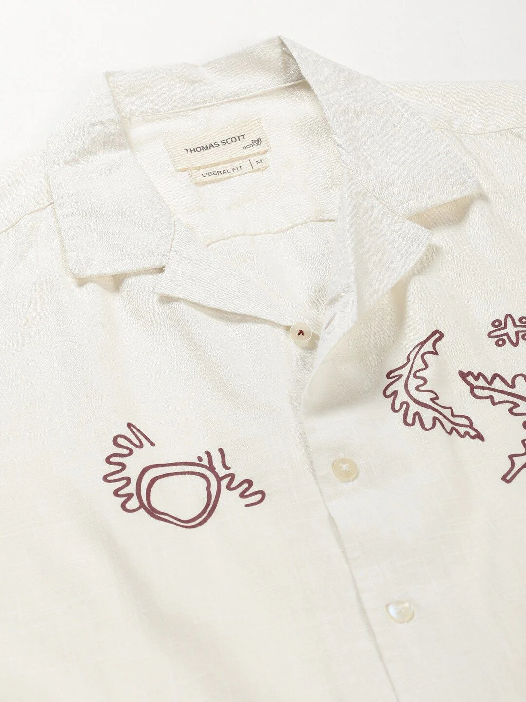 Thomas Scott Premium Conversational Printed Cuban Collar Cotton Casual Shirt - Image 2