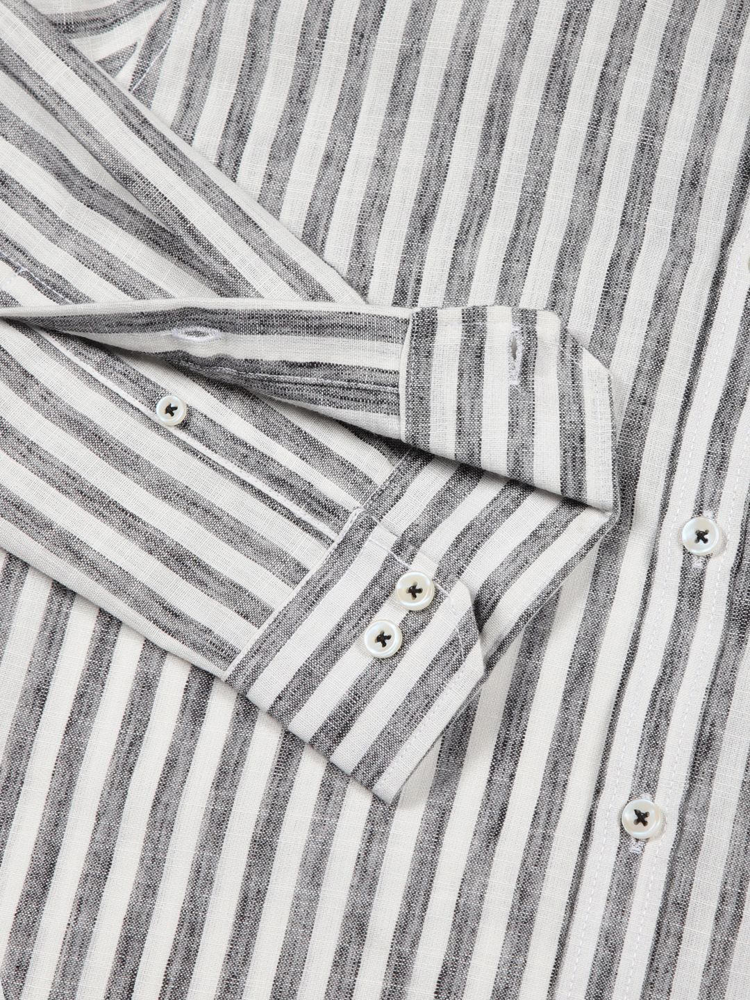 Thomas Scott Premium Linen Slim Fit Striped Spread Collar Casual Shirt - Image 7